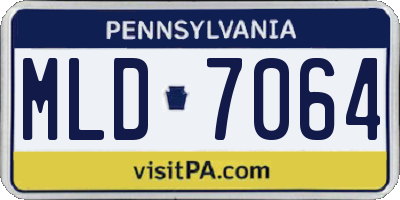 PA license plate MLD7064