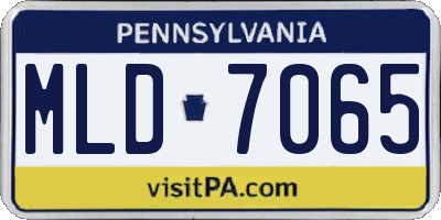 PA license plate MLD7065