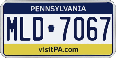 PA license plate MLD7067