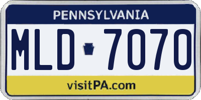PA license plate MLD7070