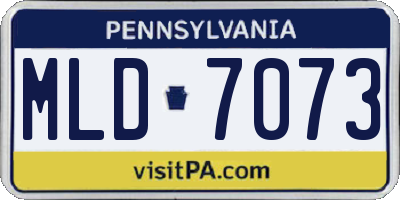 PA license plate MLD7073