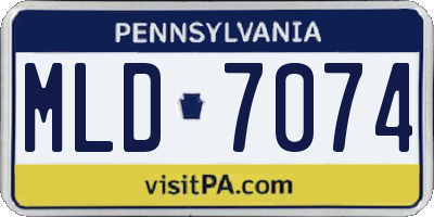 PA license plate MLD7074
