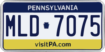 PA license plate MLD7075