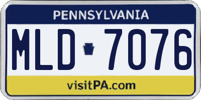 PA license plate MLD7076