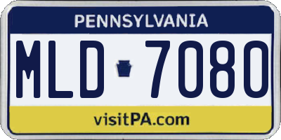 PA license plate MLD7080