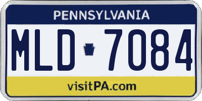 PA license plate MLD7084