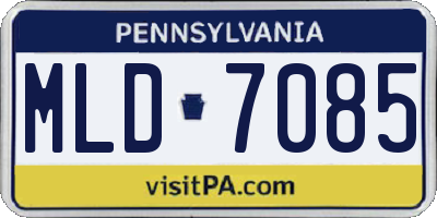PA license plate MLD7085