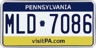 PA license plate MLD7086