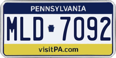 PA license plate MLD7092