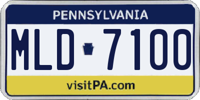 PA license plate MLD7100