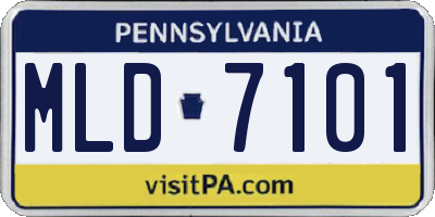 PA license plate MLD7101