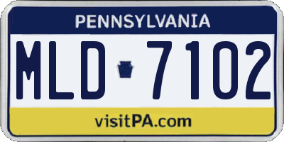 PA license plate MLD7102