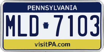 PA license plate MLD7103