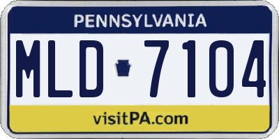 PA license plate MLD7104