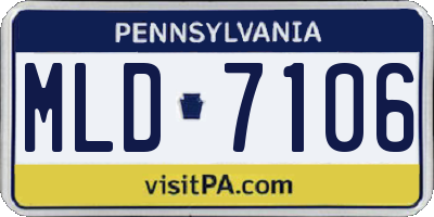 PA license plate MLD7106
