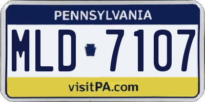 PA license plate MLD7107