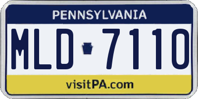 PA license plate MLD7110