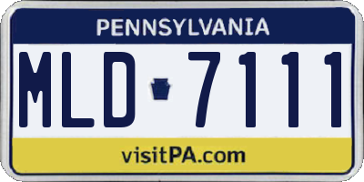 PA license plate MLD7111