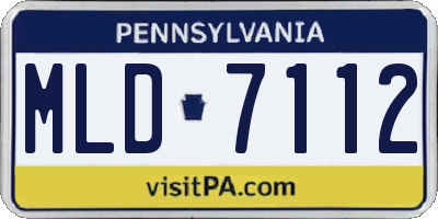 PA license plate MLD7112