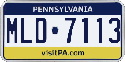 PA license plate MLD7113