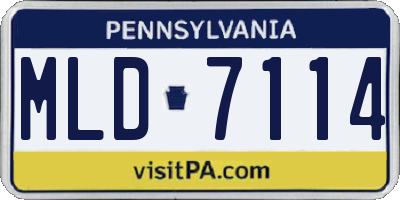 PA license plate MLD7114