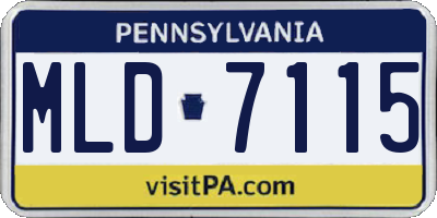 PA license plate MLD7115