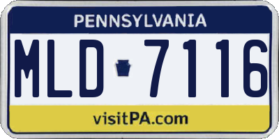 PA license plate MLD7116