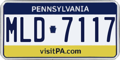 PA license plate MLD7117