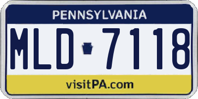 PA license plate MLD7118