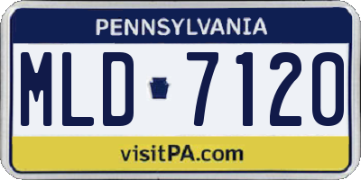 PA license plate MLD7120