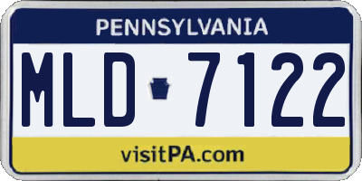 PA license plate MLD7122