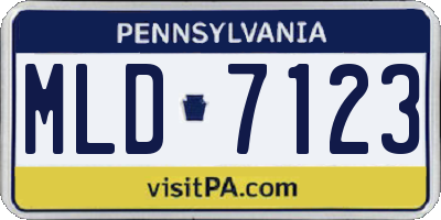 PA license plate MLD7123