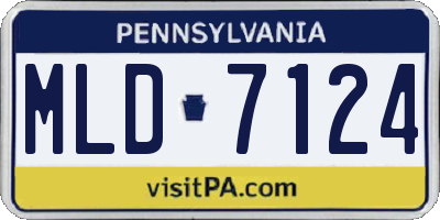 PA license plate MLD7124
