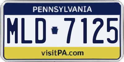 PA license plate MLD7125