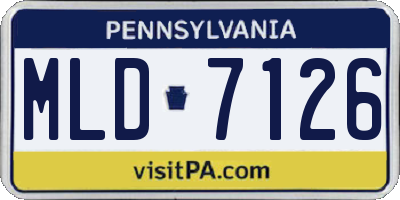 PA license plate MLD7126