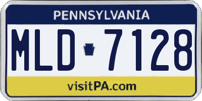 PA license plate MLD7128
