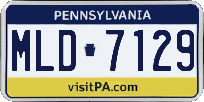PA license plate MLD7129