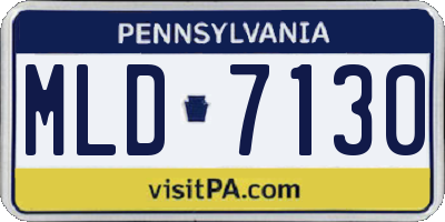 PA license plate MLD7130