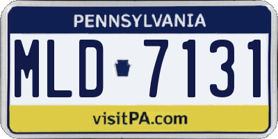 PA license plate MLD7131