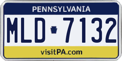 PA license plate MLD7132