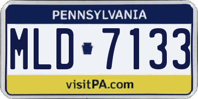PA license plate MLD7133