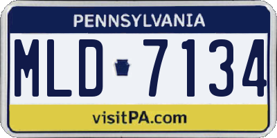PA license plate MLD7134