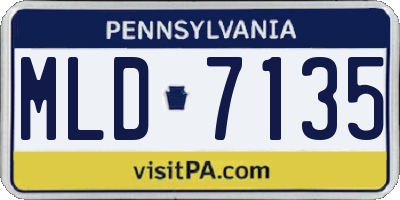 PA license plate MLD7135