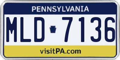 PA license plate MLD7136