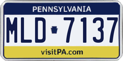 PA license plate MLD7137
