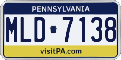 PA license plate MLD7138