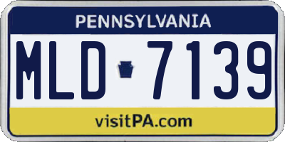 PA license plate MLD7139