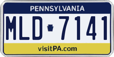PA license plate MLD7141