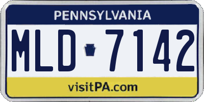PA license plate MLD7142