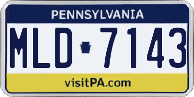 PA license plate MLD7143